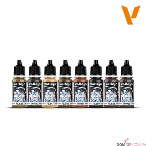 Model Color - Wood & Leather Colors 8 colors set 18 ml (70182)